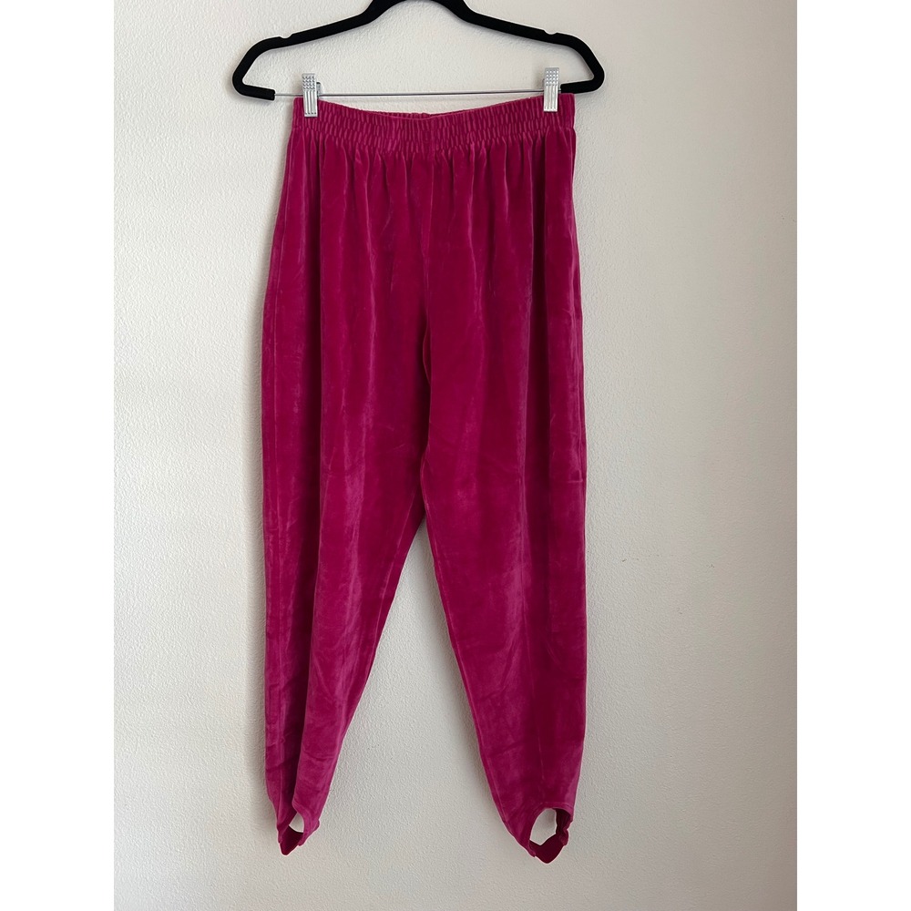 Elisabeth Liz Claiborne‎ Stirrup Pants Velvet Elastic Waist Pink Size 1